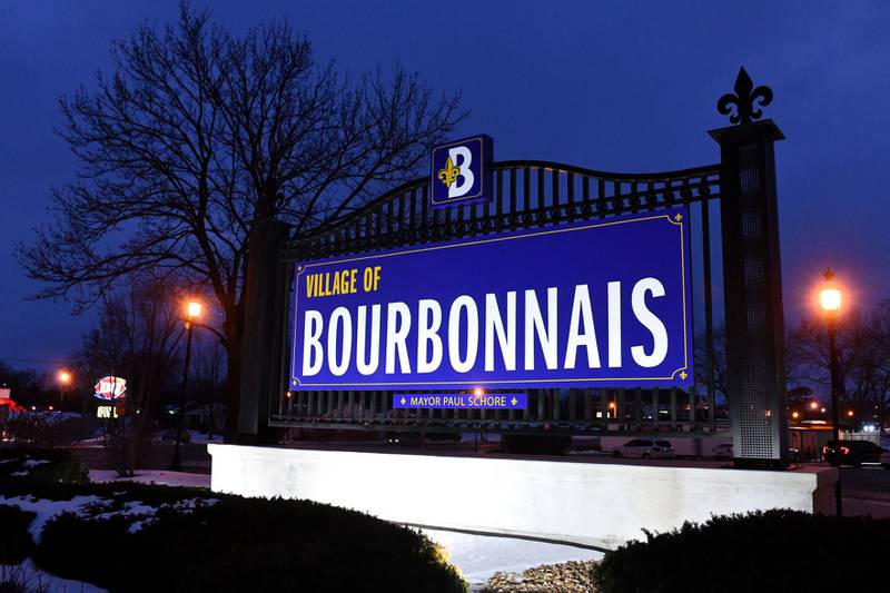 Village of Bourbonnais main welcome sign