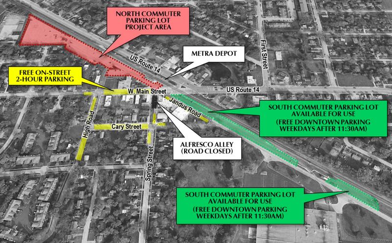 Work on the Metra commuter parking lot north of West Main Street in Cary will begin the week of Tuesday, May 31, 2022.