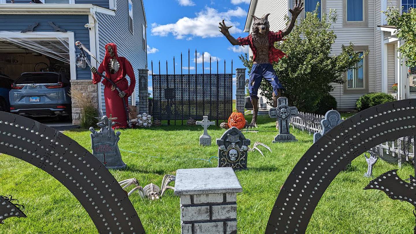 Halloween decorations from Caravia Family Light Show as seen in the Caravia family yard. The Caravia Family Light Show will be shown starting Oct. 1 at 687 N. Goldenrod St., Cortland.