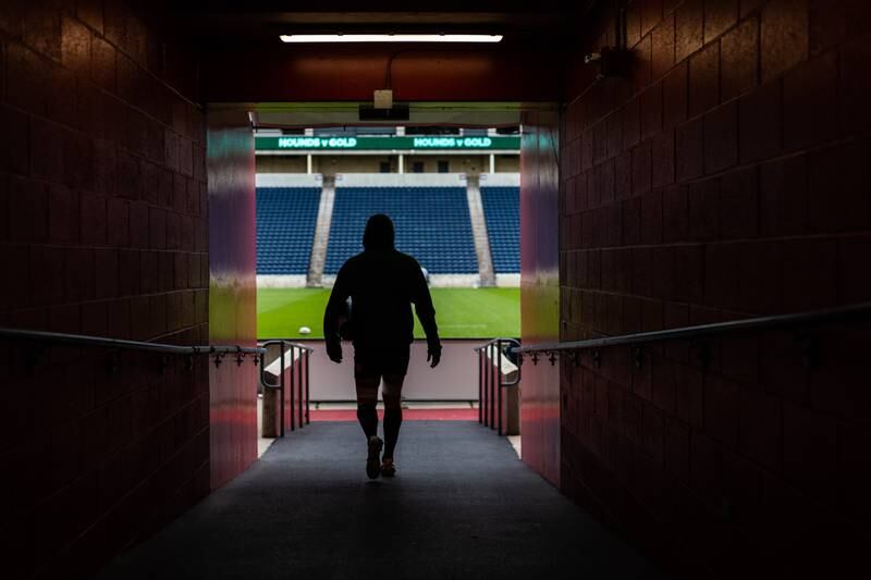 NOLA Gold rugby player walks out to the pitch before the start of their game against the Chicago Hounds, at Seat Geek Stadium in Bridgeview, on Sunday April 23, 2023.