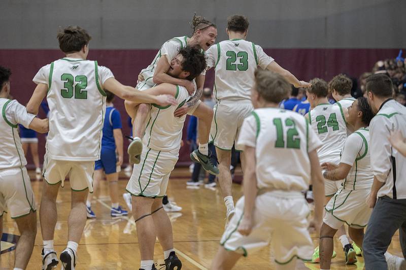 The Rock Falls Rocket defeated the Princeton Tigers 49-43 Friday, March 7, 2025, in the Class 2A boys basketball Sectional final in Marengo.