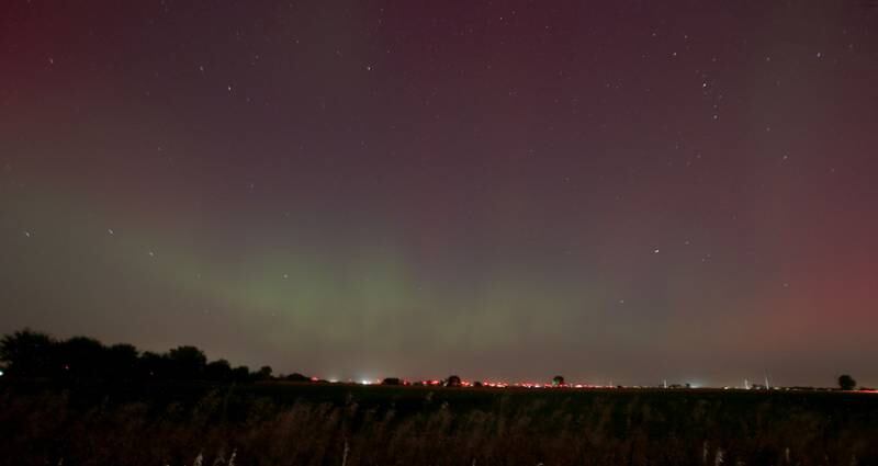 A 30 second exposure view of the aurora borealis on Thursday, Oct. 10 along Backbone Road near Princeton.