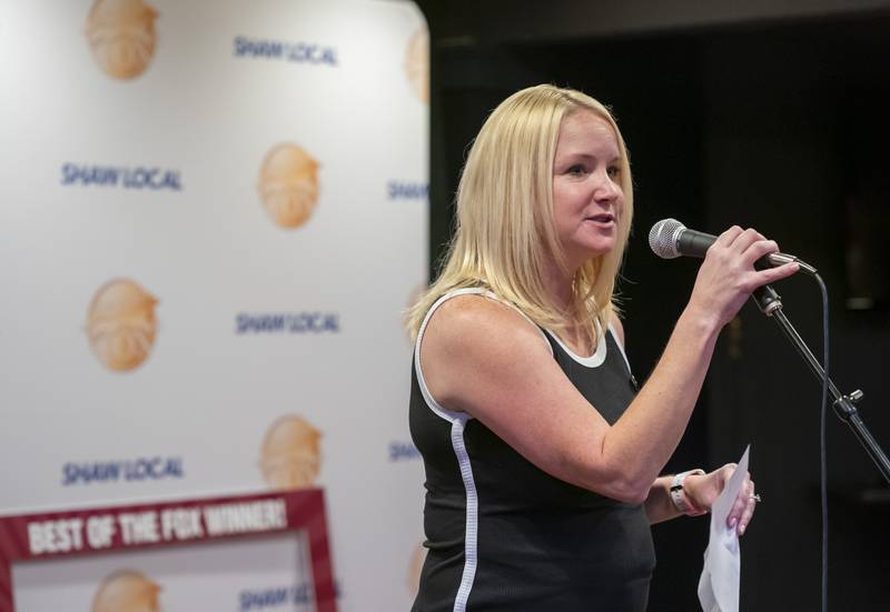Laura Shaw, Publisher of the Northwest Herald, gives remarks during the Northwest Herald Best of the Fox awards ceremony on Thursday, September 19, 2024 at Lou's Lounge at the Dole Mansion in Crystal Lake. Ryan Rayburn for Shaw Local