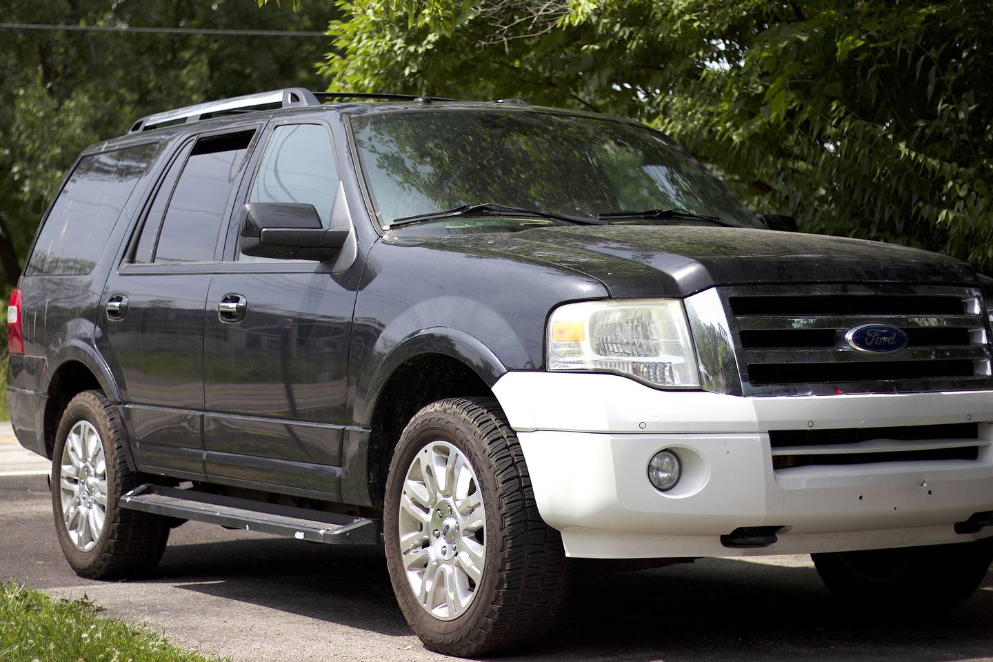 The 2012 Ford Expedition belonging to Danielle Duhoski, of New Lenox, on June 15, 2025. Duhoski had to go to court to win back her vehicle after it was seized by police during the investigation of a hit-and-run incident involving her ex-boyfriend.