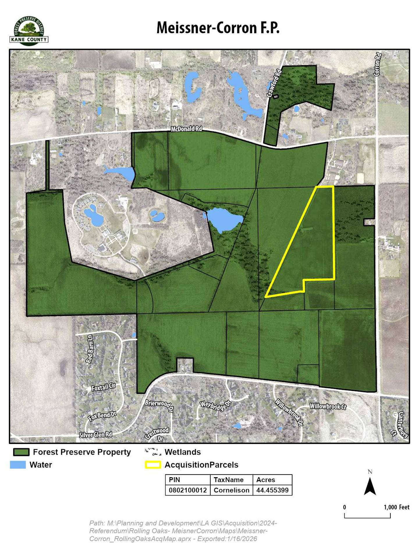 With the 44.45-acre expansion to the Meissner-Corron Forest Preserve, it now totals 665 acres. The Kane County Forest Preserve District added the wedge-shaped land to the existing preserve on Jan. 13.