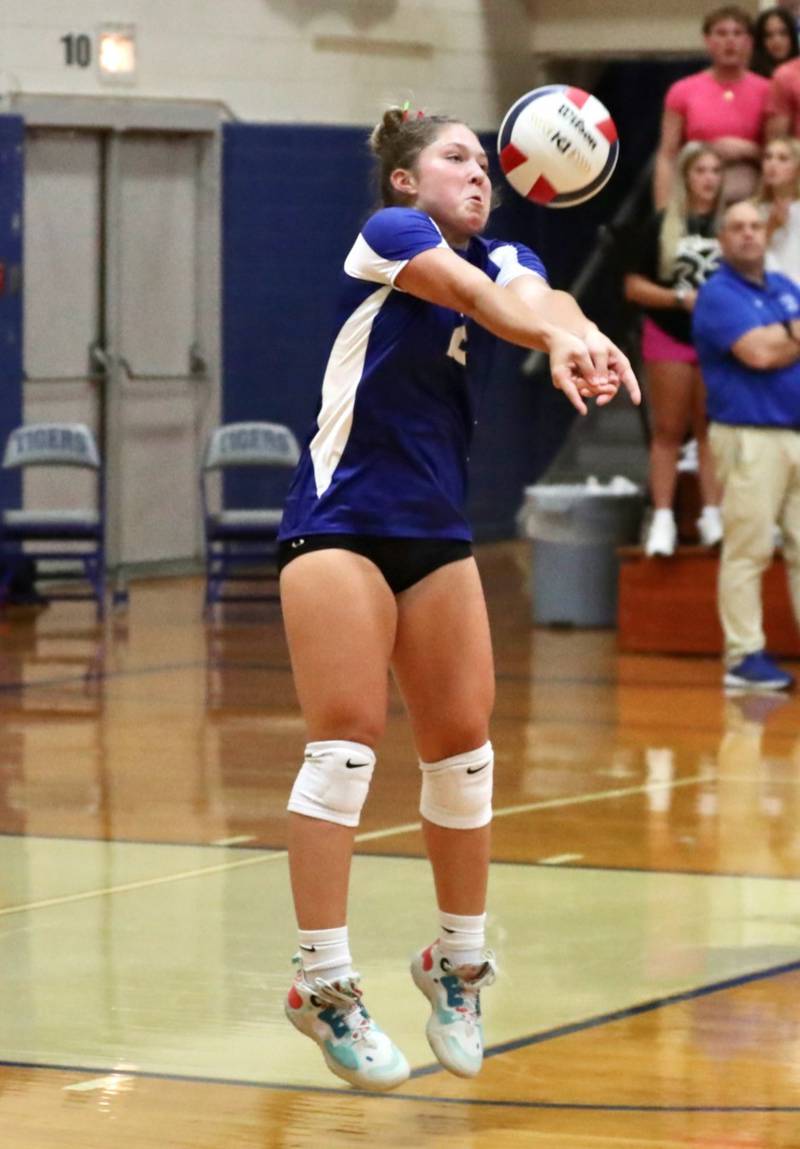 Princeton senior Miyah Fox makes a pass against Hall's Tuesday night at Prouty Gym.