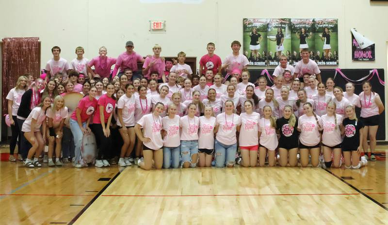 The Erie-Prophetstown students were tickled pink Tuesday, Oct. 7, 2025, night as the Lady Panthers kept hold of their undefeated streak by beating the visiting Hall Red Devils in 2 sets. The entire gym was a sea of pink for the annual Dig for a Cure event, which raises money for CGH Women's Health Services in Sterling.