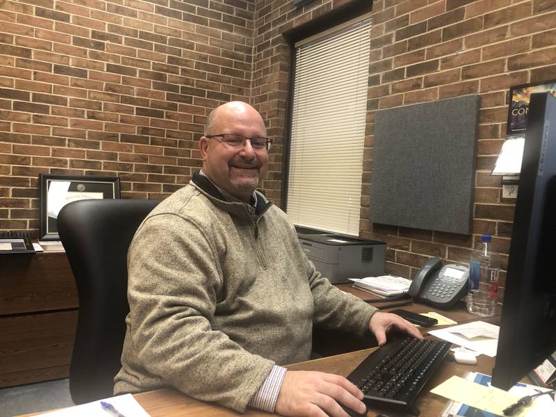 Lou Leone became the Harvard city administrator on Dec. 12, 2022. Shown here on Jan. 11, 2023, Leone replaces Dave Nelson, who retired this week after 35 years with the city.