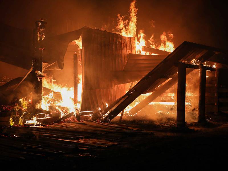 6 horses die in overnight barn fire near Harvard