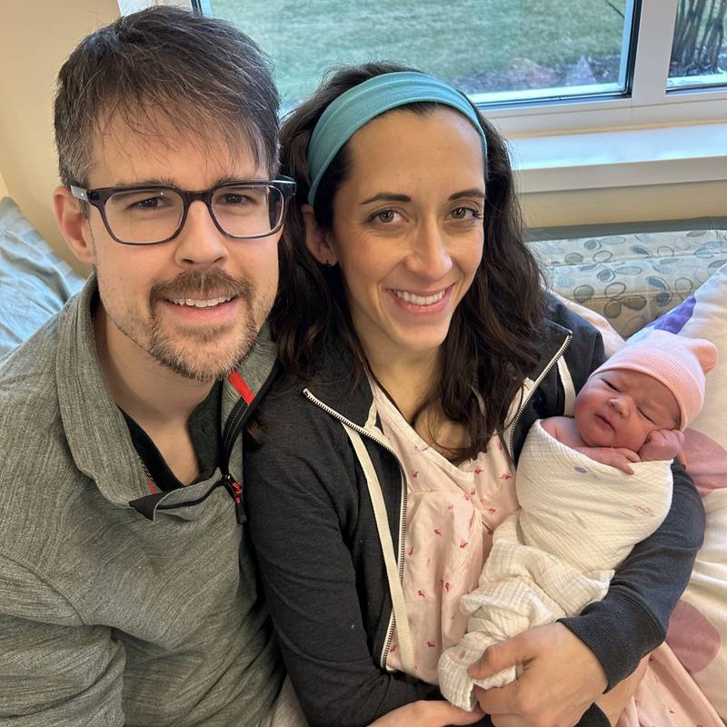 Andrea and Matthew Hodge of Batavia celebrated the New Year with the birth of their third child, Pearl Noelle Hodge, at Northwestern Medicine Delnor Hospital at 5:28 a.m. on New Year’s Day, 2024.