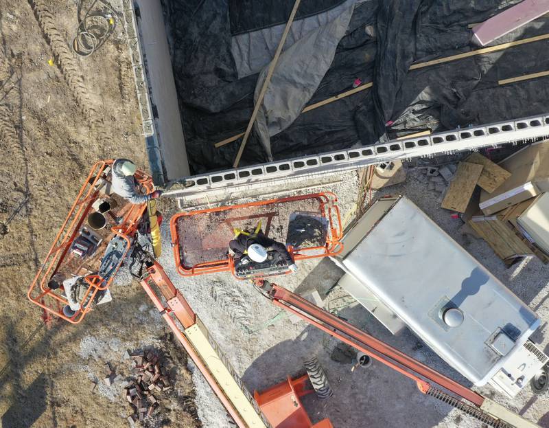 An aerial view of the La Salle-Peru Township High School's new Agriculture Center on the southeast corner of Sixth and Creve Coeur streets on Wednesday, Feb. 11, 2026 in La Salle.