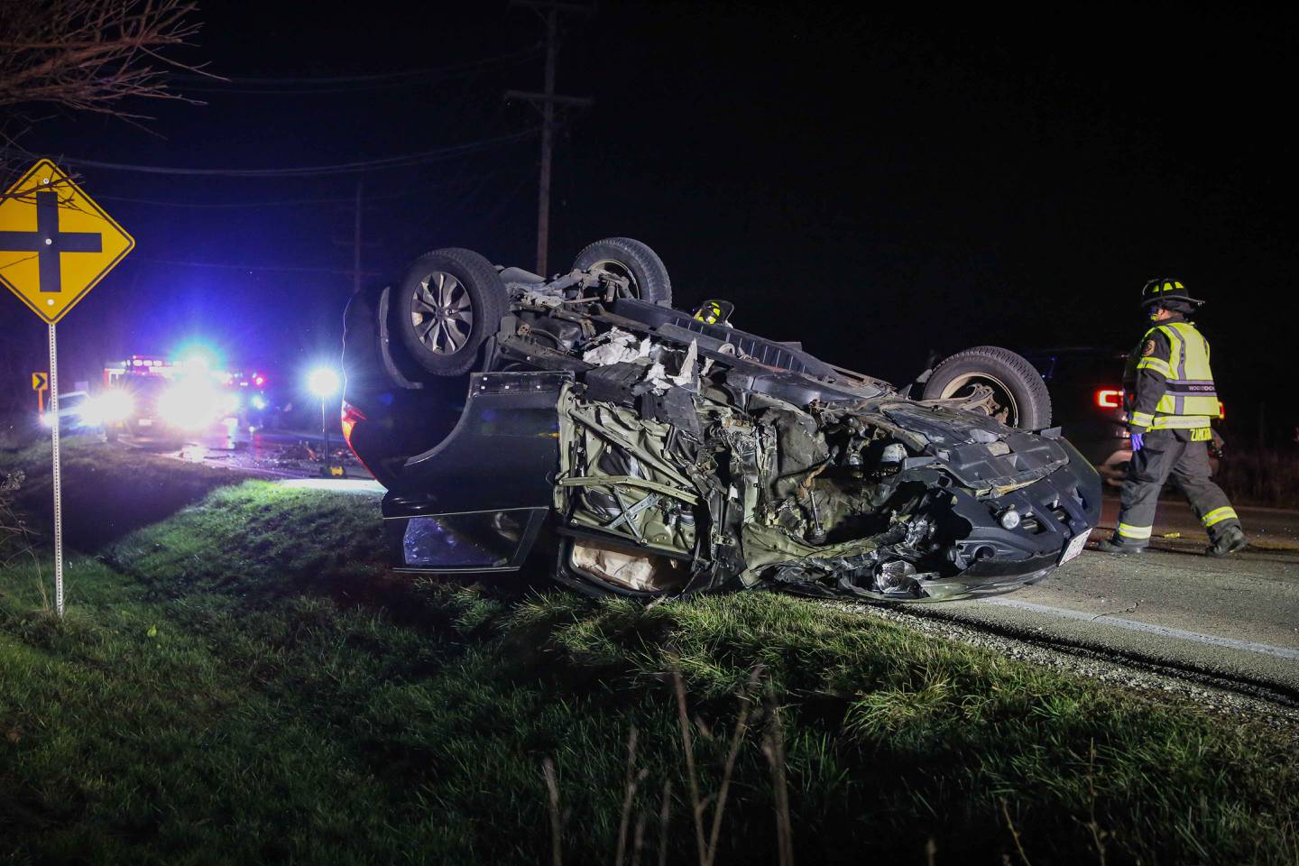 Four people were hospitalized after a crash near Woodstock Thursday evening.