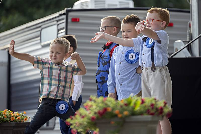 Contestants address the crowd Wednesday August 2, 2023 during the Little Mister Ogle County pageant.