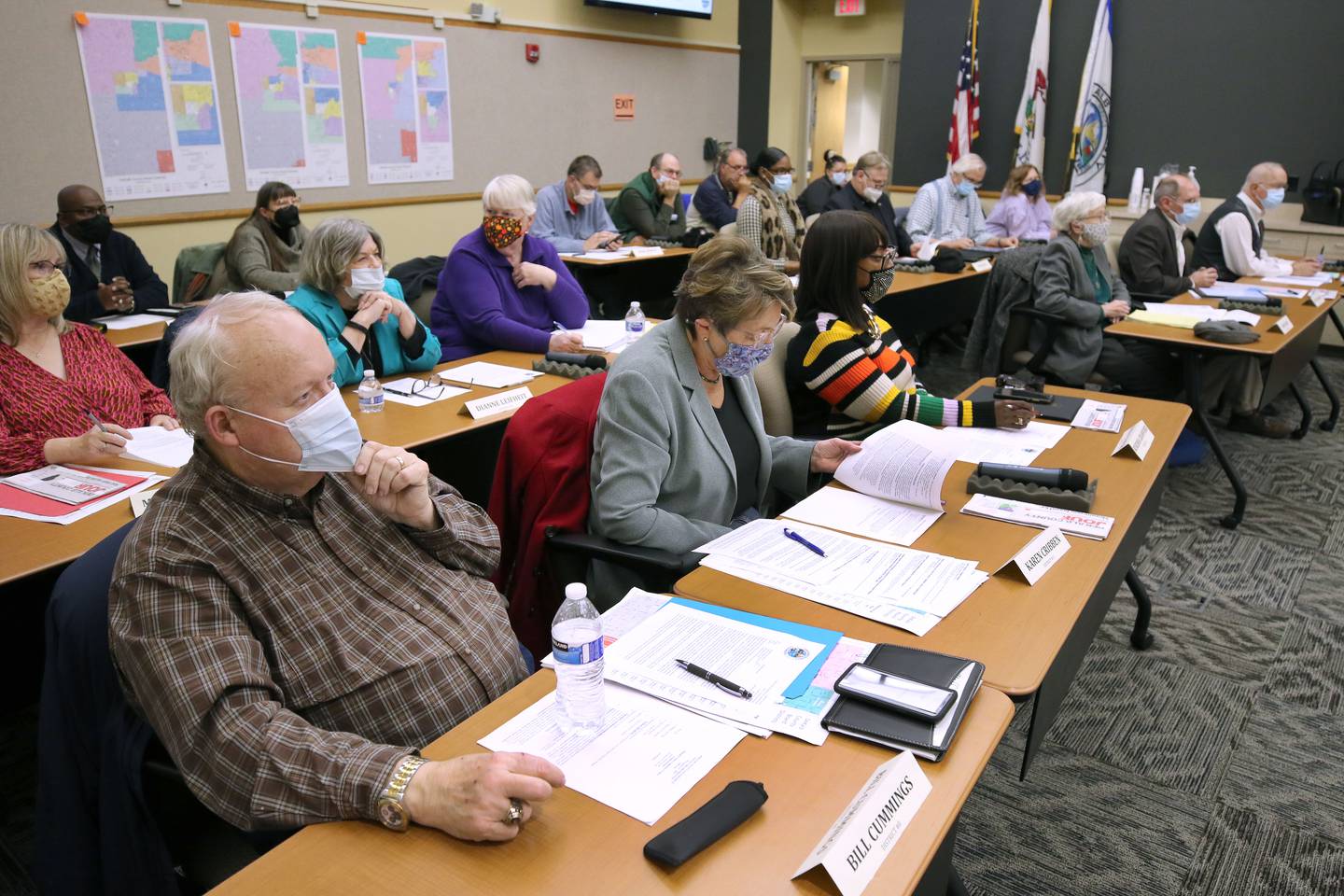 Shaw Local file photo - DeKalb County Board members listen to speakers on both sides of the solar farm issue during public comment at the DeKalb County Board Meeting Wednesday, Nov. 17, 2021, at the DeKalb County Legislative Center in Sycamore. A vote was held on three solar energy projects, which were approved, after months of debate.
