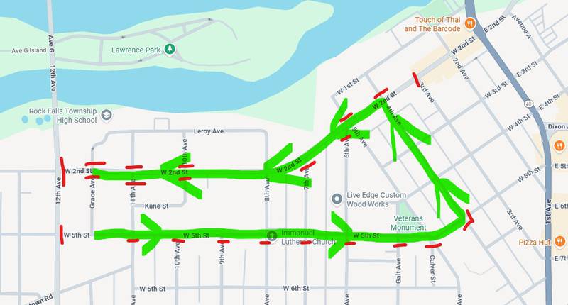 The Rock Falls Homecoming parade begins at 5:30 p.m. Thursday, Sept. 25,  starting at West Fifth and Grace Avenue, traveling east on Fifth Street, north on Fourth Avenue, then west on Second Street to Rock Falls High School.