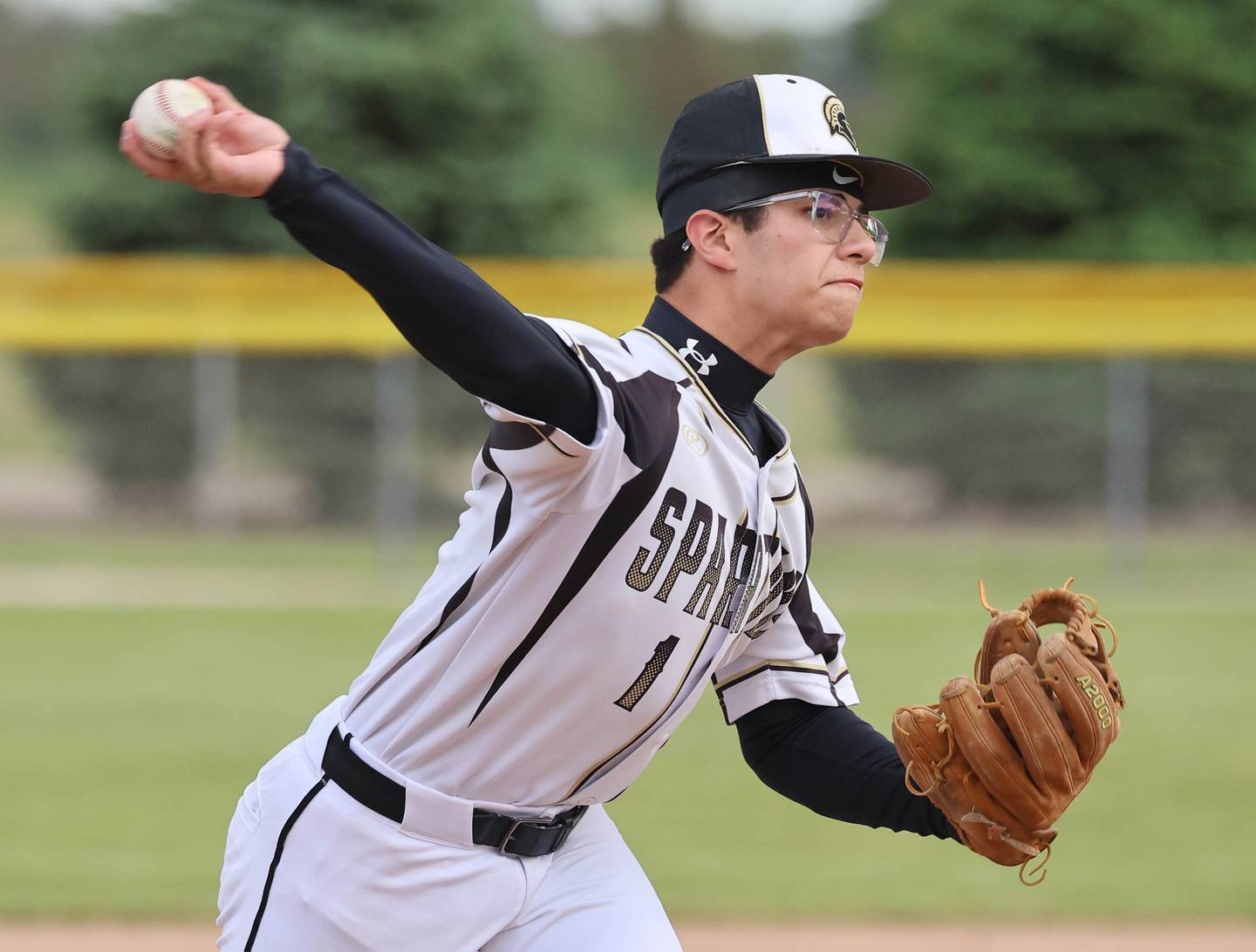 Sycamore's Sawyer Valdez delivers a pitch Wednesday, May 13, 2026, during their game against Morris at the Sycamore Community Sports Complex.