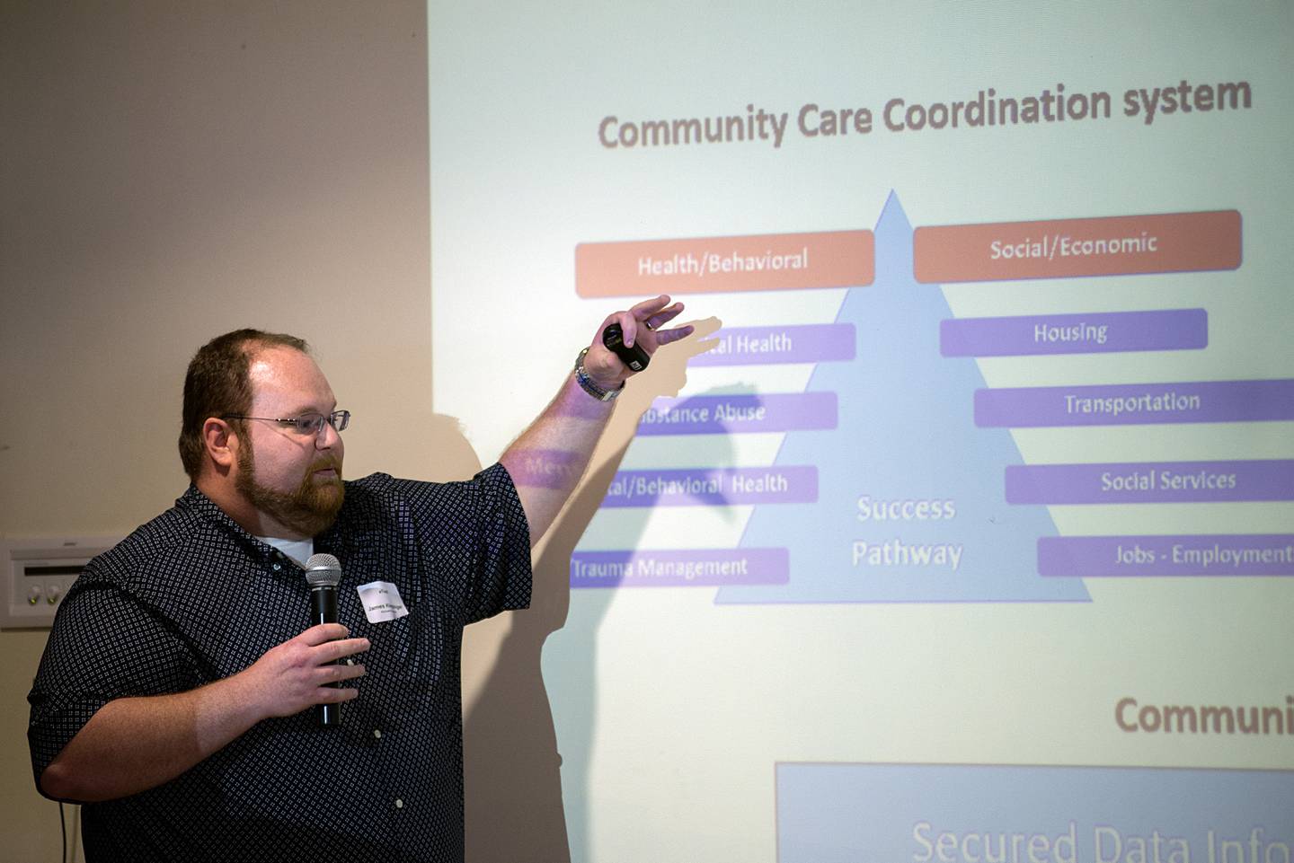 James Kleppinger, executive director of eTransX, speaks during a Project OPEN (Opioid Prevention and Engagement Network) forum Wednesday, Sept. 7, 2022 at Sauk Valley College. The forum brought in health and substance abuse care workers together to network and learn about solutions to problems.