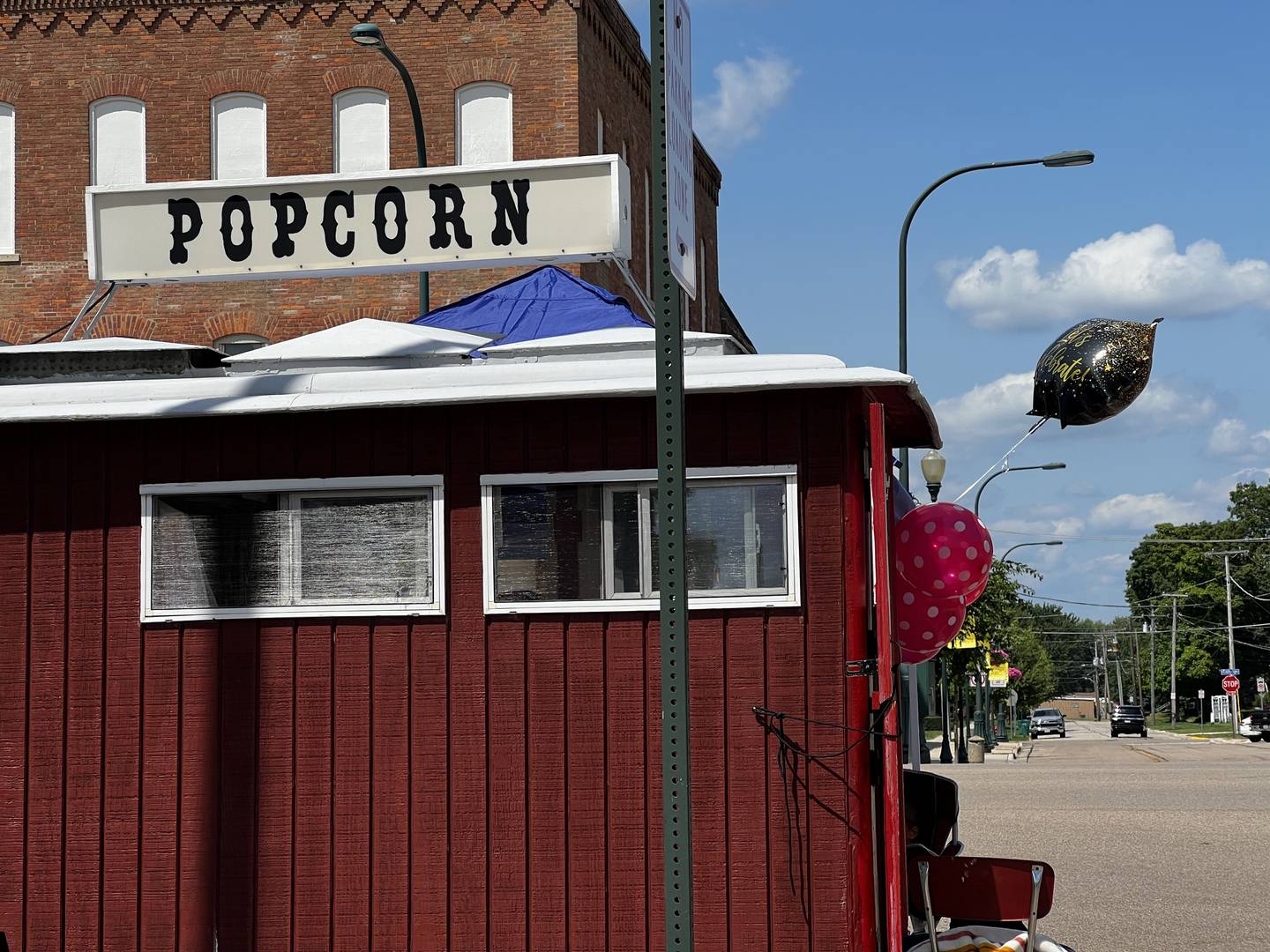 Sycamore popcorn stand has stood on the southwest corner of Maple and State streets for 100 years. The current owners celebrated with the achievement with the community on July 25, 2024.