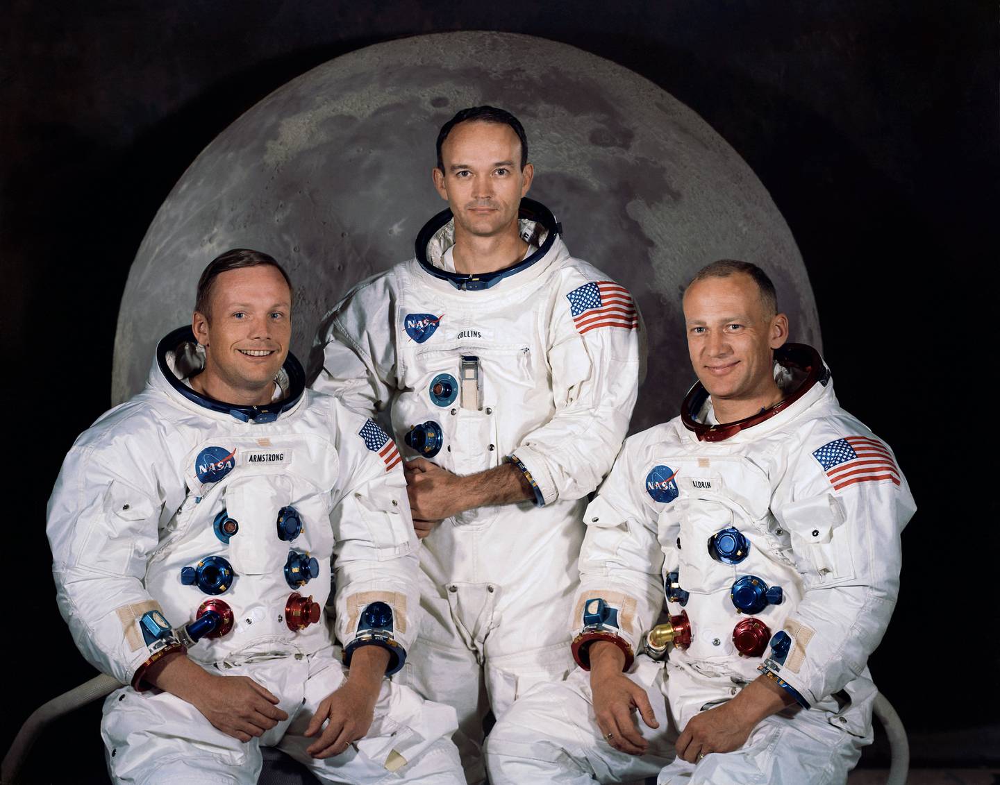 The crew of Apollo 11, the first lunar mission of July 1969, included (from left) Neil Armstrong, Michael Collins and Edwin "Buzz" Aldrin.