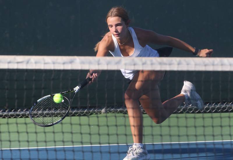 L-P's Dagny Greer plays tennis on Tuesday, Sept. 16, 2025 at Ottawa High School.