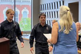 New Sycamore firefighters, police sworn in
