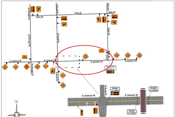 Part of Jackson Street in Joliet temporarily closing Monday at railroad crossing
