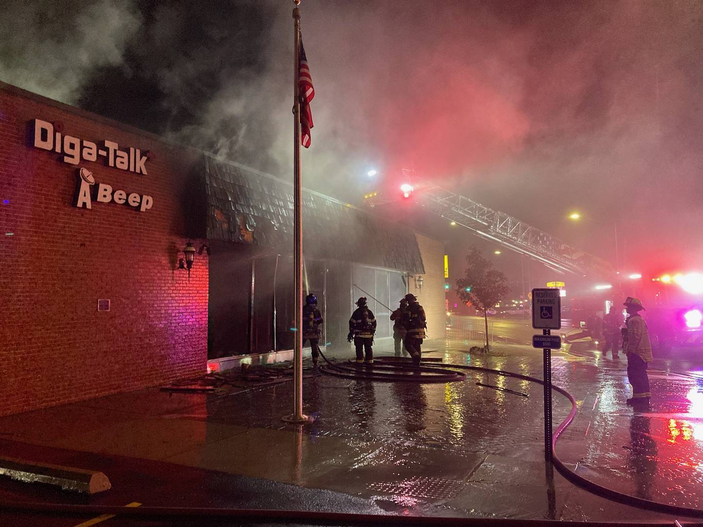 A heavy fire broke out at a one-story commercial building in Joliet on Saturday morning.