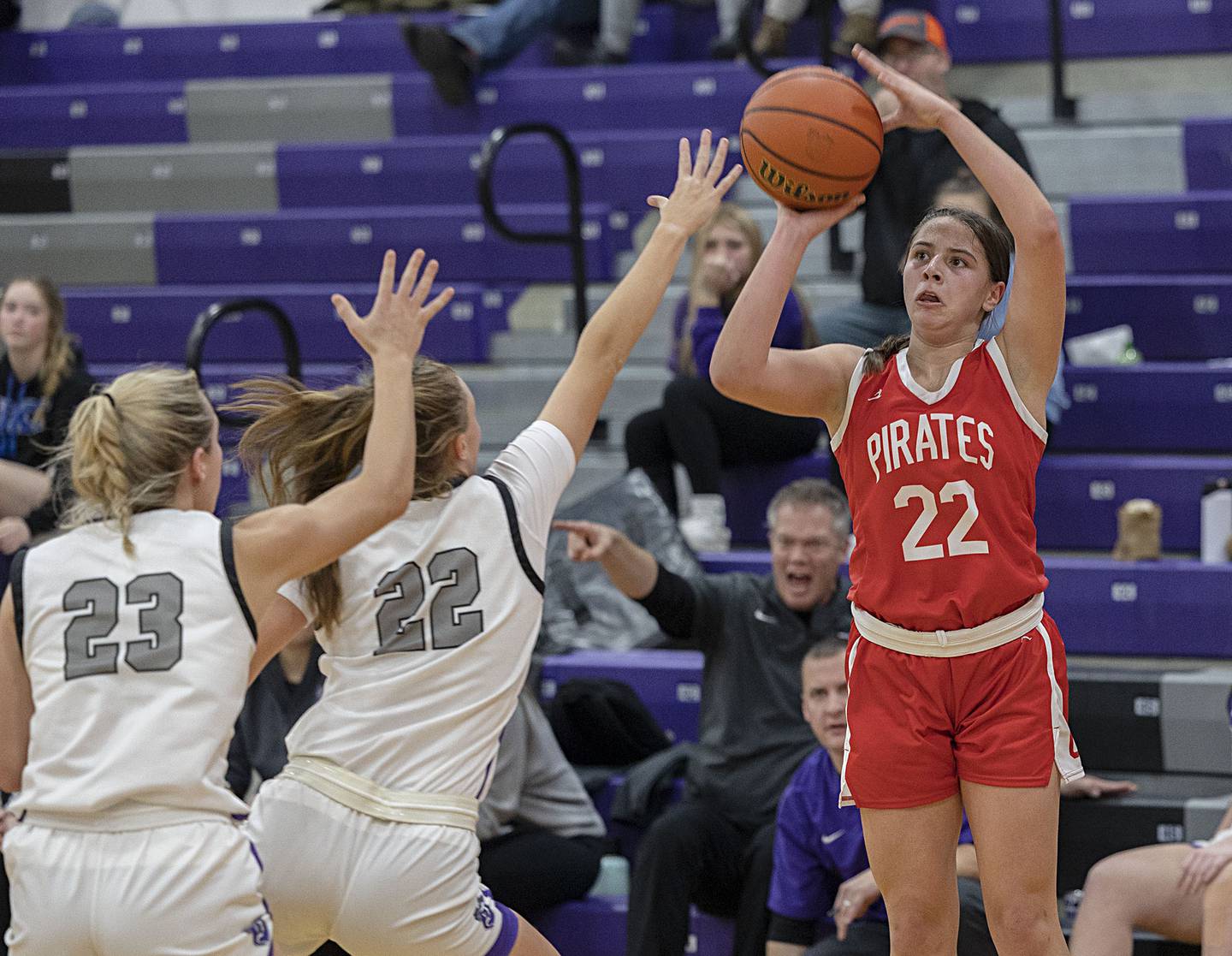 Ottawa’s Marlie Orlandi puts up a three-pointer Wednesday, Nov. 30, 2022 against Dixon.