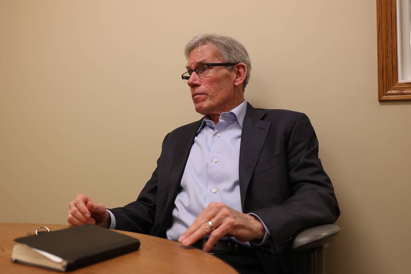 John Greuling talks about his time as President and CEO of the Will county Center of Economic Development. Tuesday, Mar. 8, 2022, in Joliet.