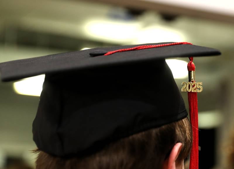 Batavia High School graduates prepare for the school’s 2025 commencement ceremony on Wednesday, May 21, 2025 at Northern Illinois University in DeKalb.