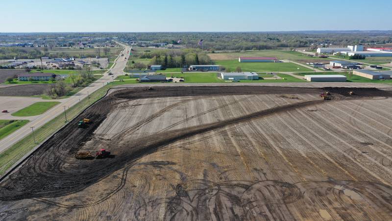Excavators move dirt at the site of the future Ollie's Bargain Outlet warehouse distribution center on Tuesday, April 18, 2023 just to the north of the intersection of Illinois Route 26 and Progress Drive in Princeton. The 600,000 square-foot facility will be built on 130 acres and create more than 145 jobs. The project is expected to cost 68 million.s