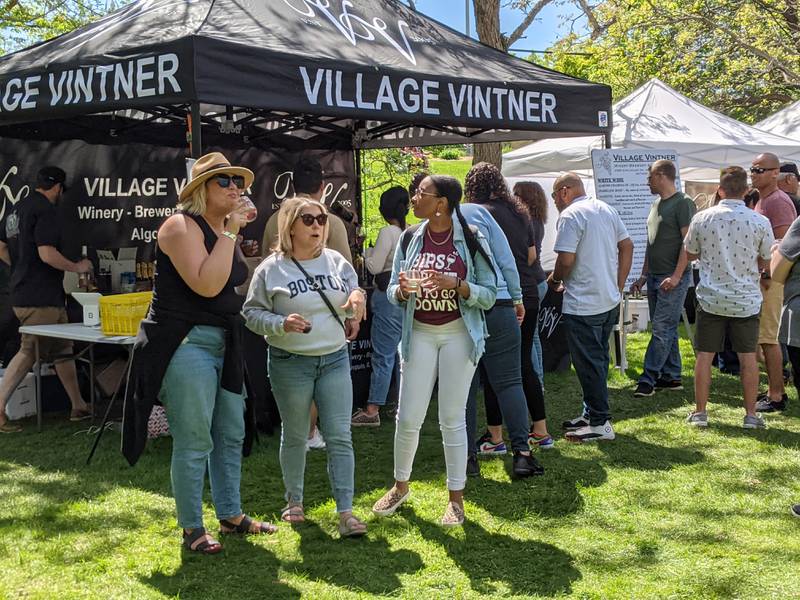 Sunny skies greeted those attending Oswego's Wine on the Fox festival at Hudson Crossing Park on May 5.