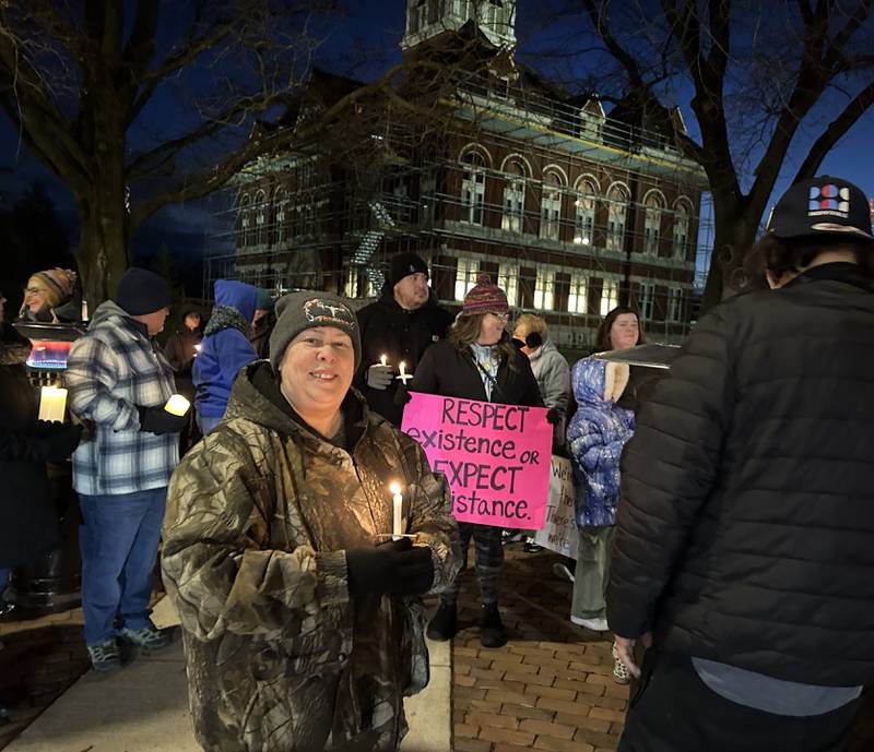 A candlelight vigil for Renee Nicole Good was held on Friday, Jan. 9, 2026 on the Ogle County Courthouse Square in Oregon.