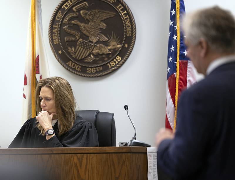 Lee County judge Jacquelyn Ackert oversees a pretrial hearing Monday, Dec. 2, 2024, for David Sosa. Sosa, 17, is charged with four counts of first-degree murder in the strangulation death of his 16-year-old girlfriend.