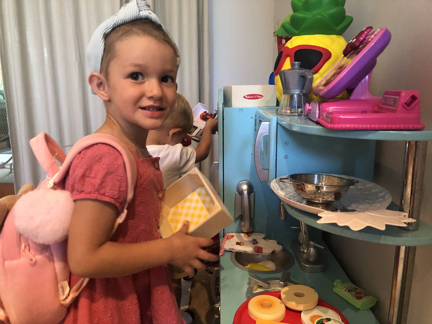 Kinsley McLamore, 3, of Johnsburg on Friday, Aug. 23, 2024. She was diagnosed in March with acute lymphoblastic leukemia.