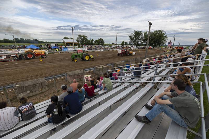Fans attend the truck and tractor pulls at the Lee County Fair Thursday, July 24, 2025.