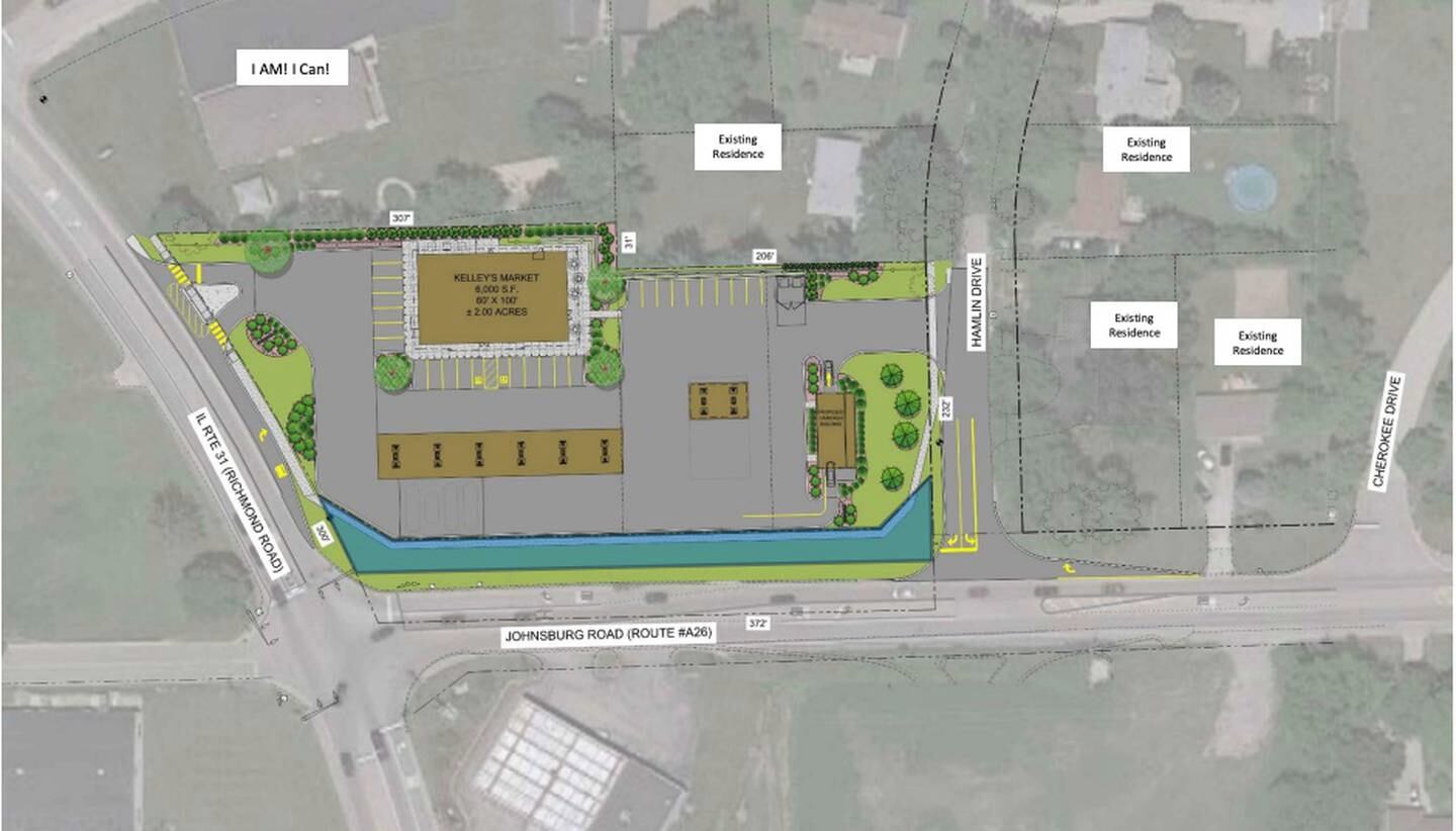 The site plan as proposed for a Kelley's Market at Route 31 and Johnsburg Road, Johnsburg.