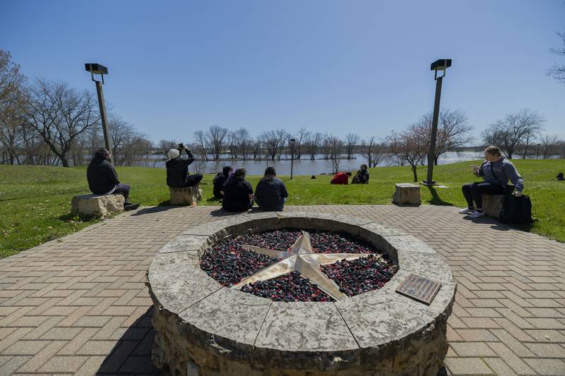 At 2:04 p.m. Monday, April 8, 2024, the moon was covering over 90% of the sun as seen at Sauk Valley Community College.