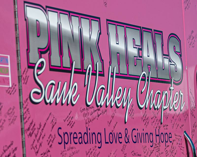 The Pink Heals Truck sits in parking lot of the LaSalle County Nursing Home on Wednesday, Oct. 8, 2025 at the LaSalle County Nursing Home in Ottawa.