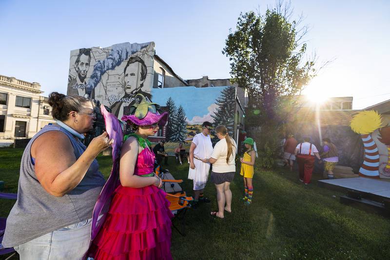 Cast and crew prepare for rehearsal Wednesday, July 9, 2025, of Polo Area Community Theatre’s rendition of “The Seussification of A Midsummer Night’s Dream.”