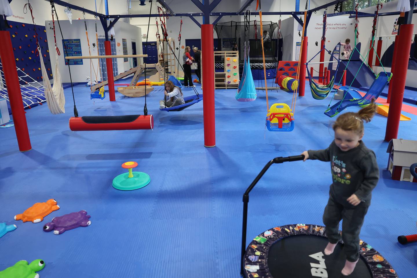 Kids play at We Rock the Spectrum Kid’s Gym on Monday, Oct. 14, 2024 in Shorewood.