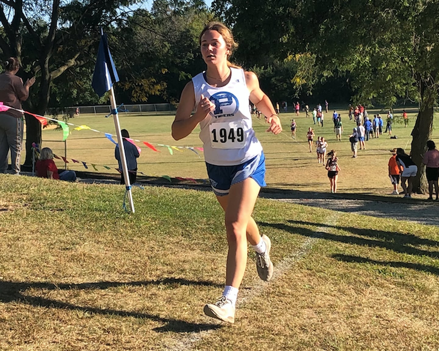 Princeton's Hannah Muehlschlegel finished 11th in Thursday's Three Rivers Conference cross country meet Tuesday in Walnut.