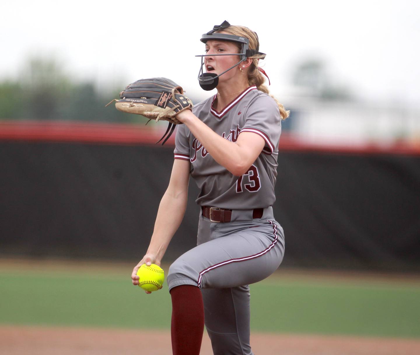 Lockport's Kelcie McGraw pitches during a IHSA Class 4A state semifinal game against Barrington on Friday, June 13, 2025 at the Louisville Slugger Sports Complex in Peoria.