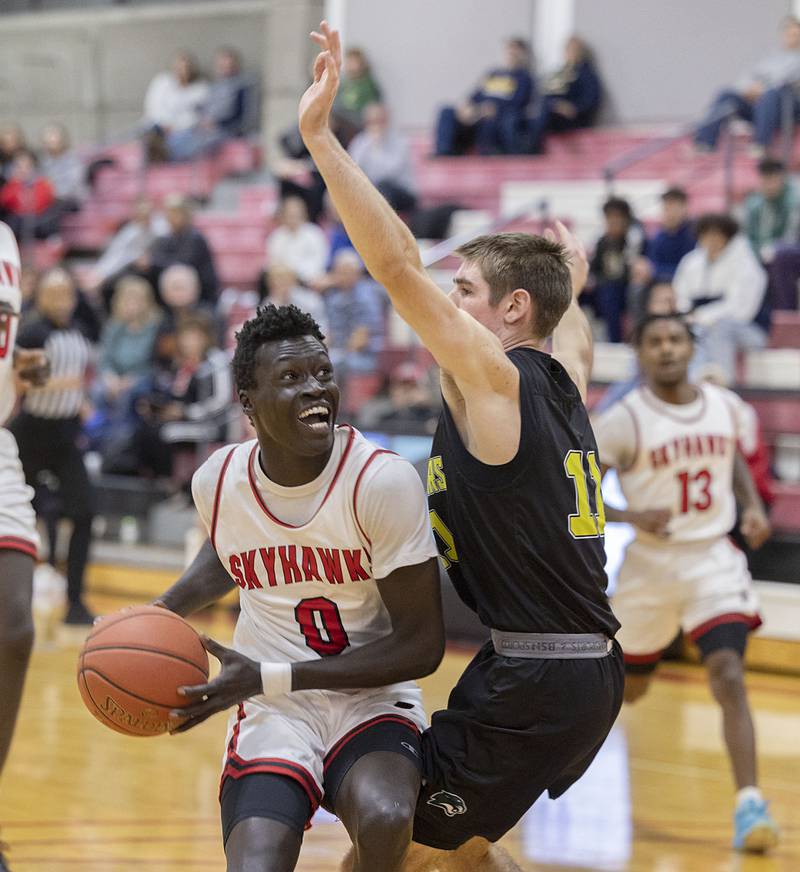 SVCC’s Atem Agot works against Kishwaukee Thursday, Jan. 12, 2023.