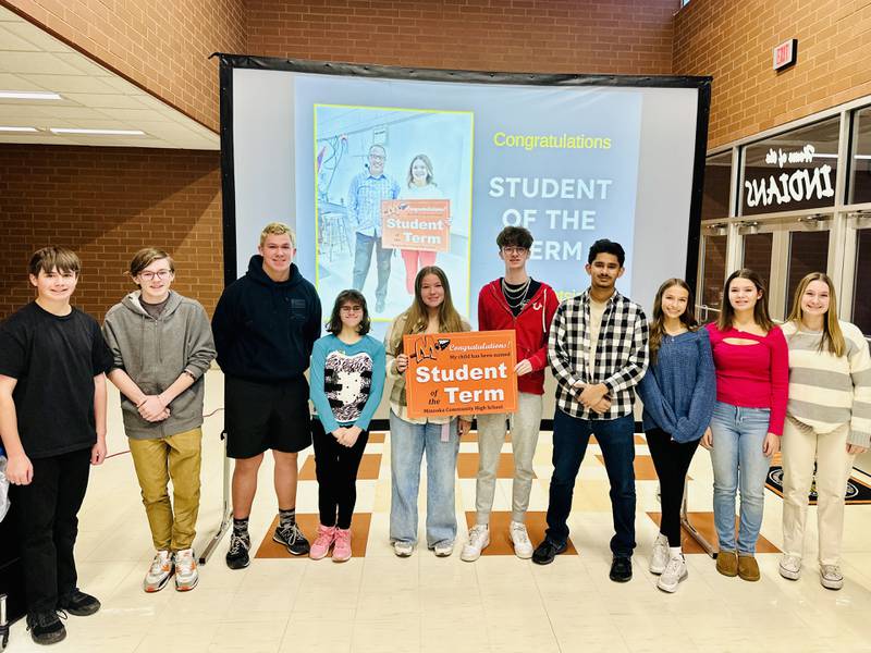 Students of the Term for the second quarter at Minooka Community High School