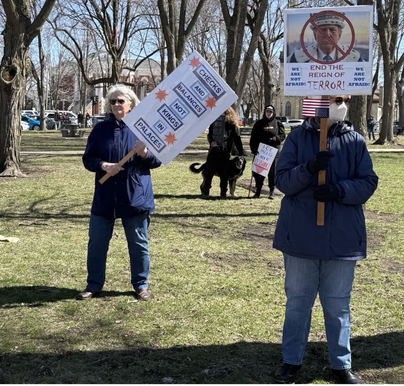 Citizens gather for the "No Kings Rally" on Saturday, March 28 in Ottawa.