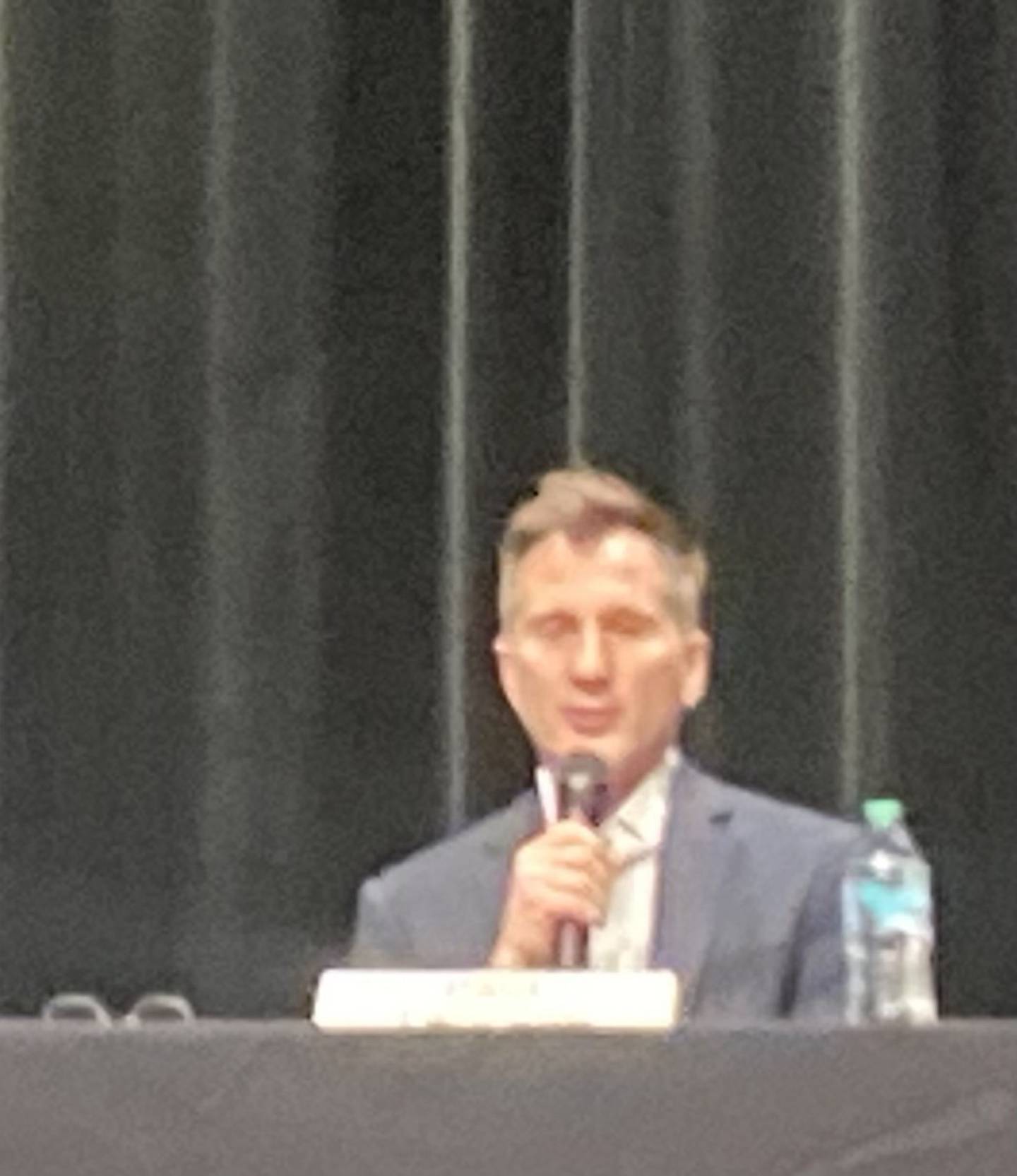 Lockport Township High School District 205 Board candidate Paul Lencioni speaks at the LTHS 205 Foundation-hosted candidates forum Tuesday, March 4, 2025.