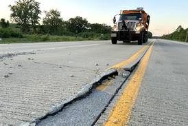 Photos: Two blowouts on Route 2 cause detour Tuesday