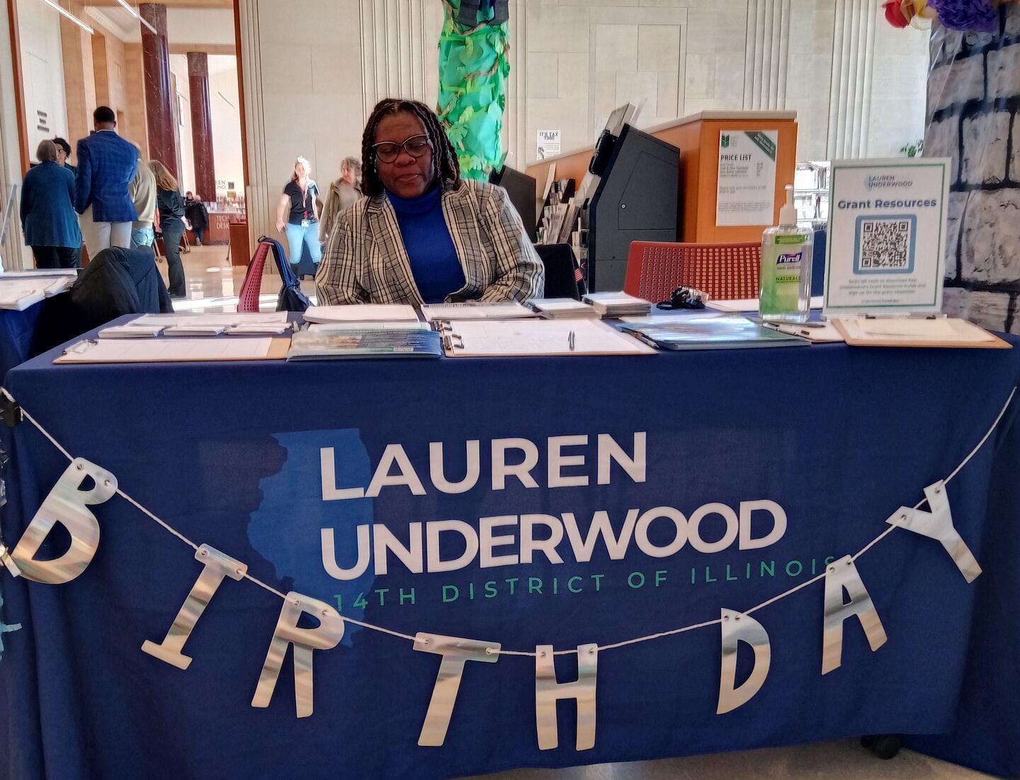 U.S. Rep. Lauren Underwood, D-Naperville, and staff from her  office held an informational booth on healthcare Saturday, March 23, 2023,  at the DeKalb Public Library, 309 Oak St., to celebrate the 14th anniversary of the Affordable Care Act.