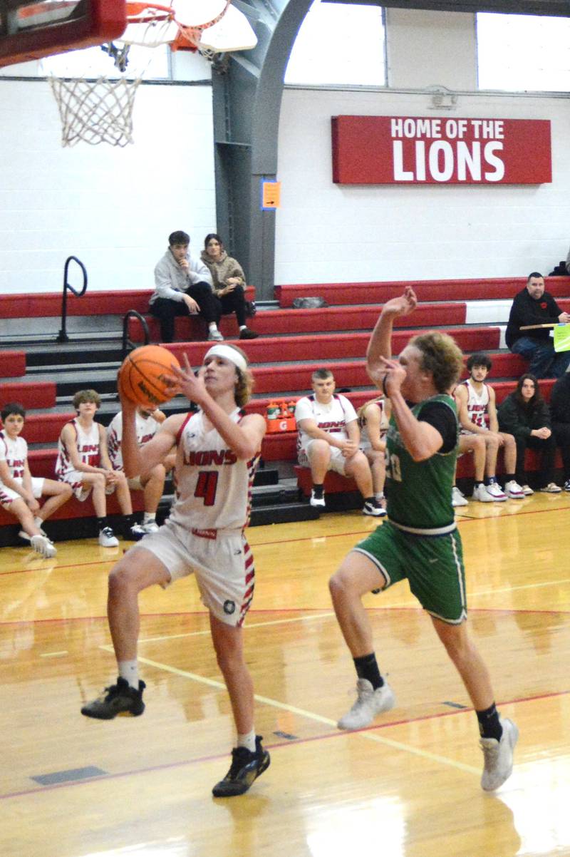 LaMoille's Harley Blair takes in a layup against Wethersfield in Tuesday's game in the LaMoille Holiday Classic.